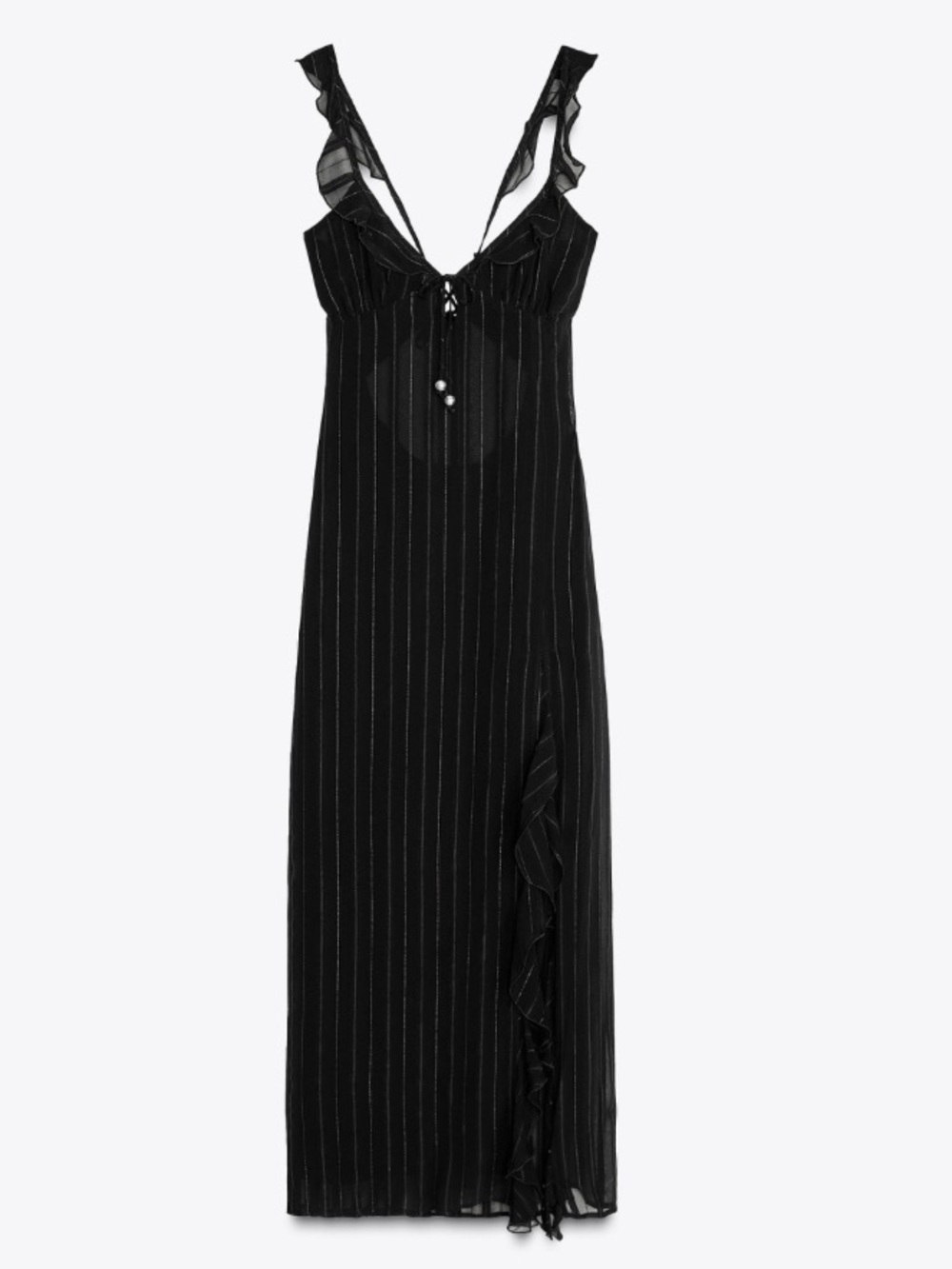 ZARA - NWT Metallic Thread Lingerie Style Midi Dress